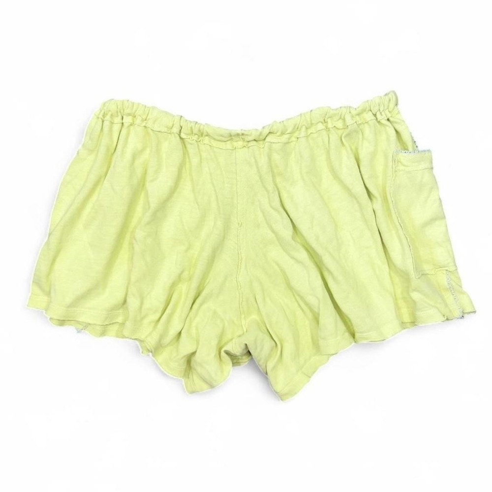 Free‎ People Intimately Lime Green/Yellow Flowy Lounge Shorts Women's M Boho - Picture 5 of 5
